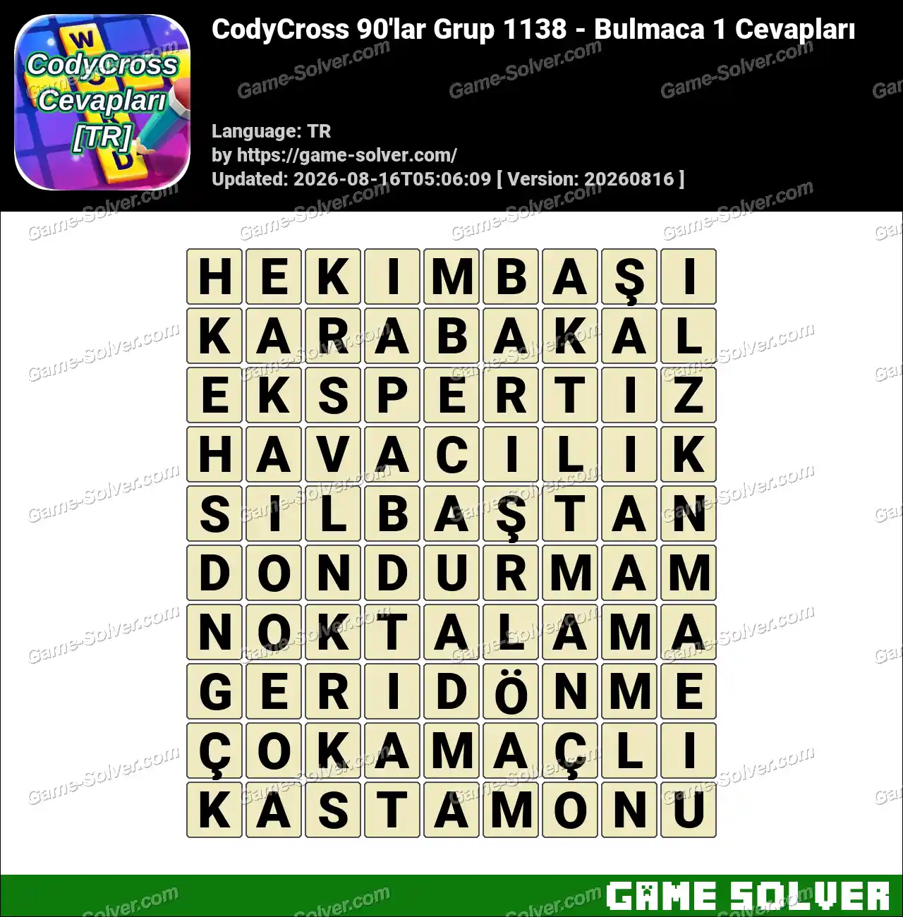 CodyCross 90’lar Grup 1138 – Bulmaca 1 Cevapları
